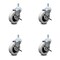 Service Caster 3 Inch Thermoplastic Wheel 3/8 Threaded Stem Caster Set with Brakes SCC, 4PK SCC-TS05S310-TPRS-SLB-381615-4 - alternate 1